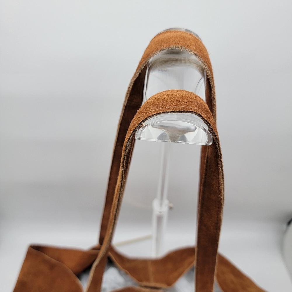 Haute Hippie Brown Suede Leather Tote Shoulder Bag Large Boho Shopper Purse - Picture 6 of 16